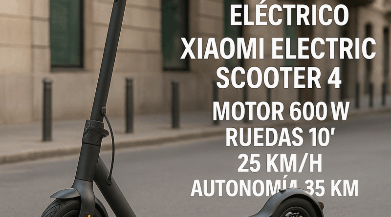 Descubre el Patinete Eléctrico Xiaomi Electric Scooter 4 con motor de 600W